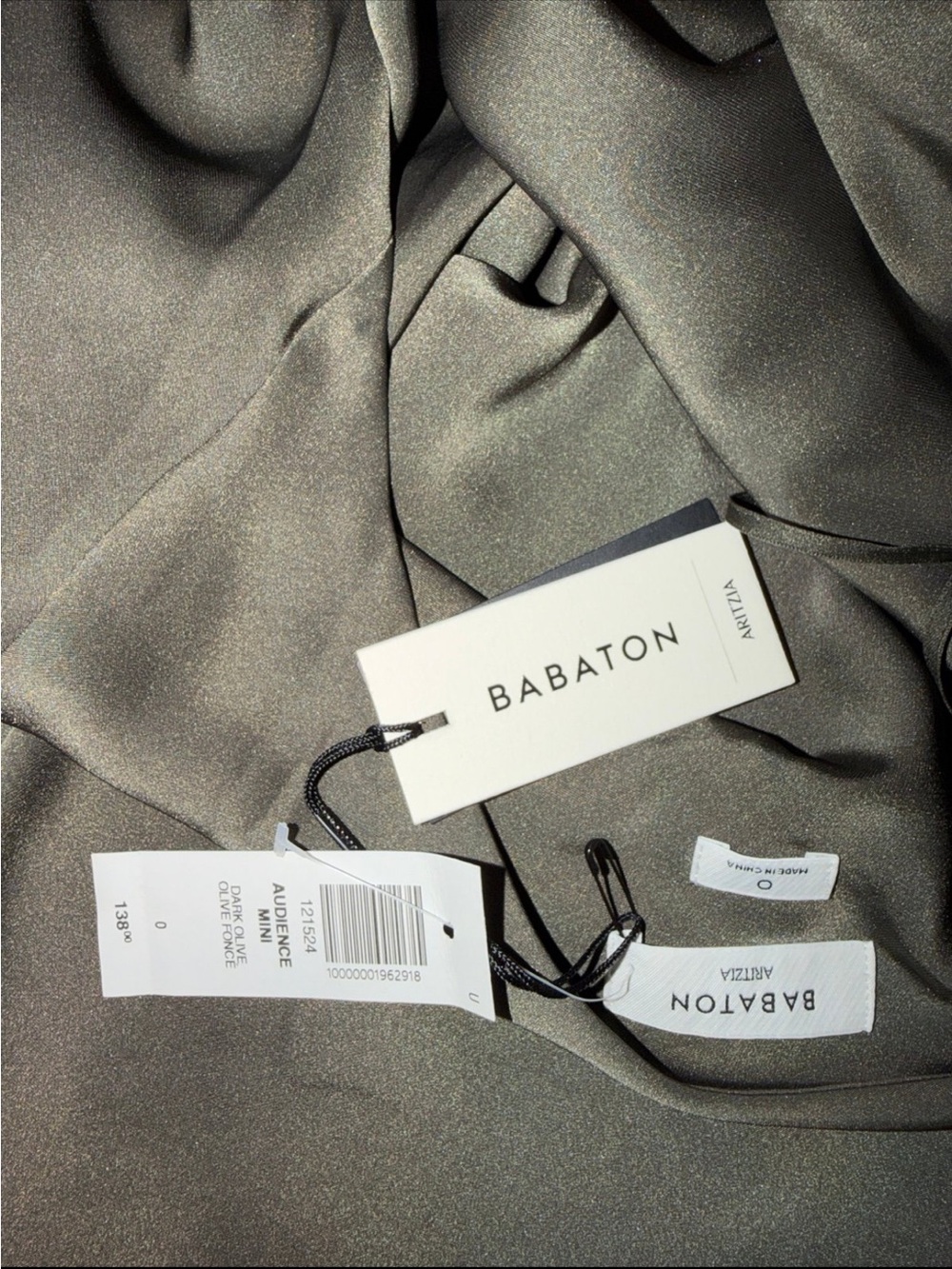 Aritzia Draped Halter Mini Dress in Olive Brown - Picture 2 of 4